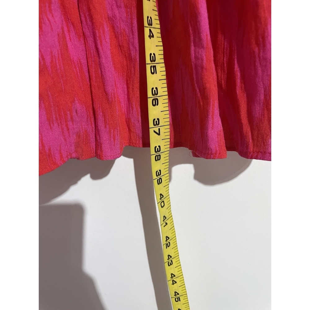 Pomander Place Tuckernuck Dress Ikat Kenzo S Hot Pink Red Tiered Flowy Vacation - Picture 10 of 11